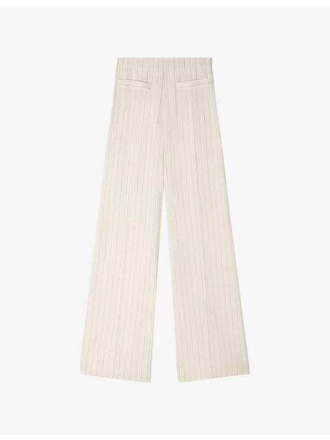 Striped Straight-Leg Woven Trousers