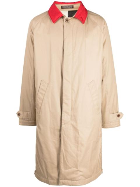 x Fragment contrasting-collar cotton raincoat