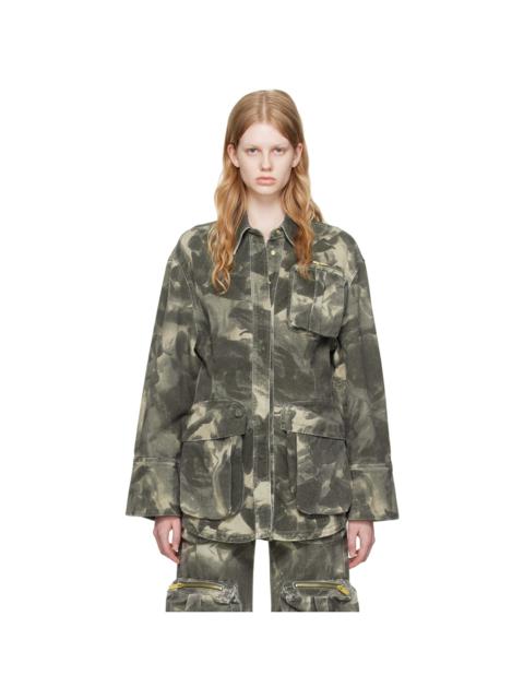 Green Camo Denim Jacket