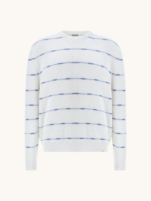CREW‑NECK SWEATER IN LINEN AND COTTON URUKAI WITH STRIPED PATTERN