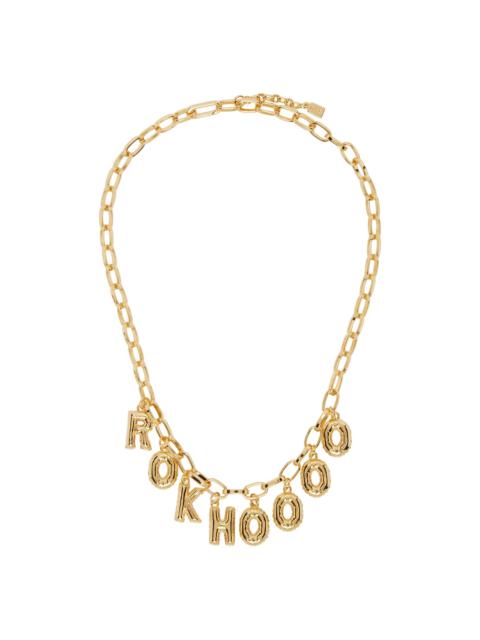 Gold Logo Charm Necklace