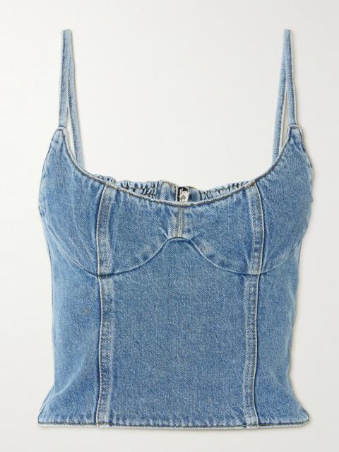 Cropped Denim Bustier