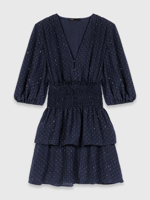 Ruffle and rhinestone dress