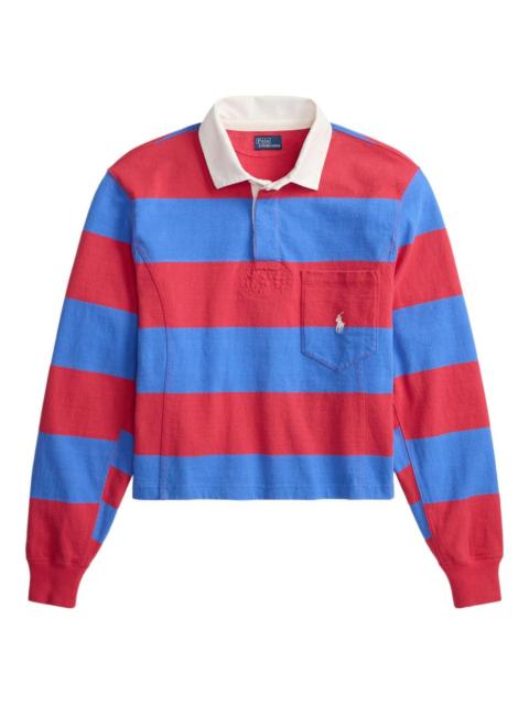 striped chest-pocket rugby shirt