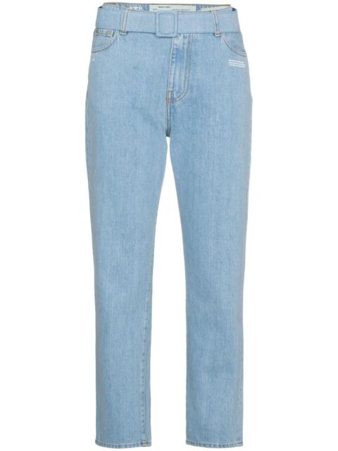 mid rise denim cropped jeans