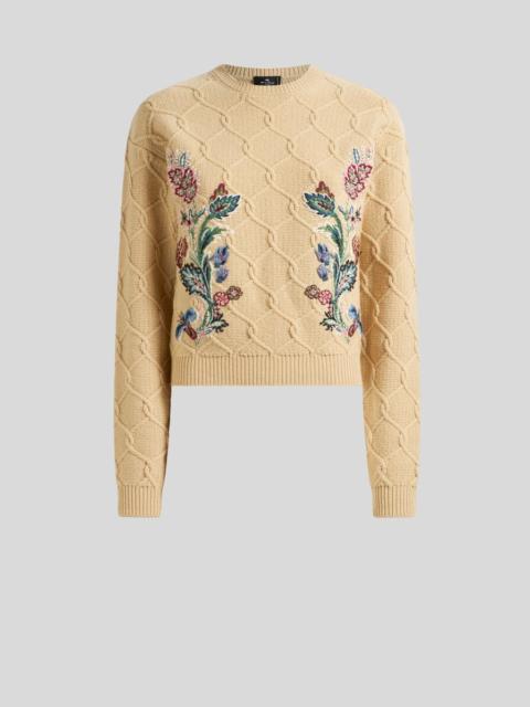 WOOL AND CASHMERE JUMPER WITH EMBROIDERY