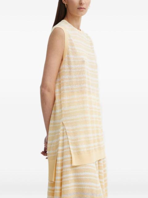 striped sleeveless knit top