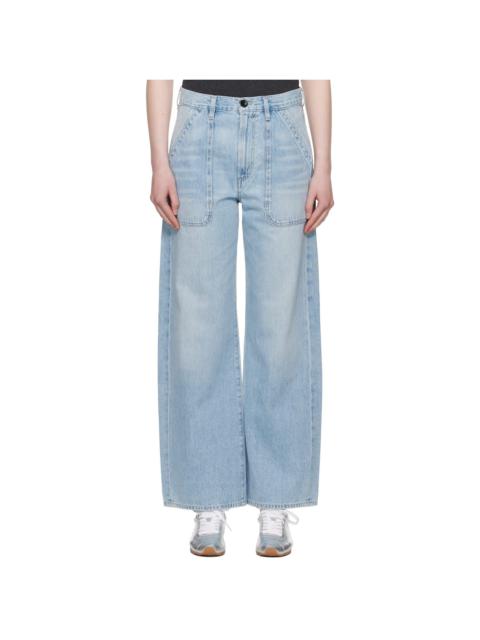 Blue Wide Ayla Cargo Jeans