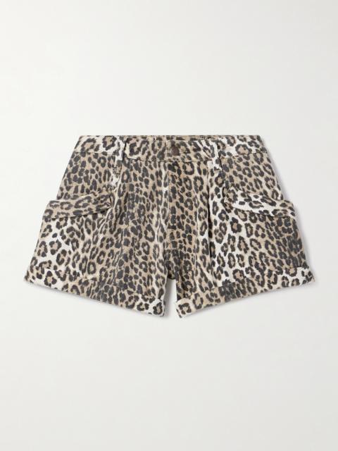 Jodphur Leopard-print Denim Shorts