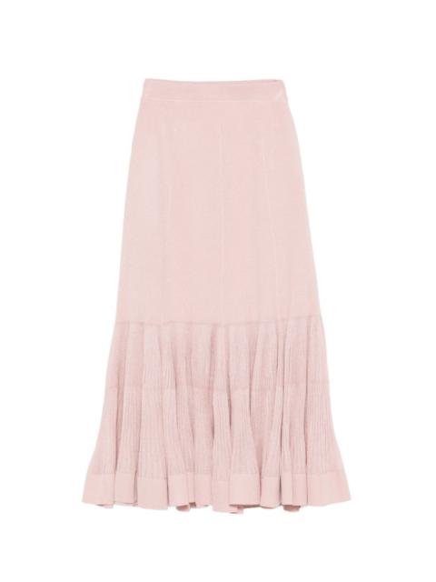 Luna pleated frill midi skirt