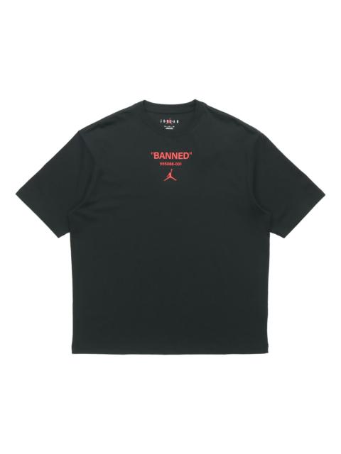 Air Jordan Casual Sports Printing Short Sleeve Black DM3545-010