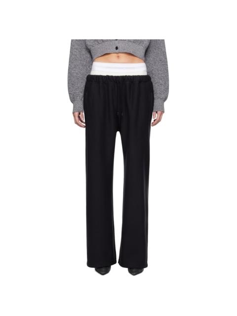 Black Wide Leg Pre-Styled Logo Brief Sweatpants