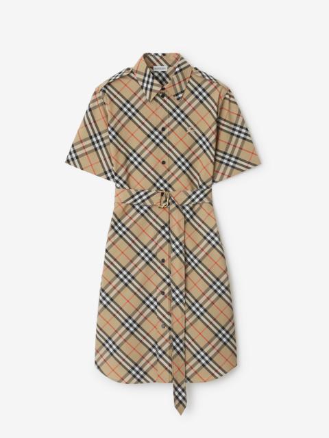Check Cotton Shirt Dress