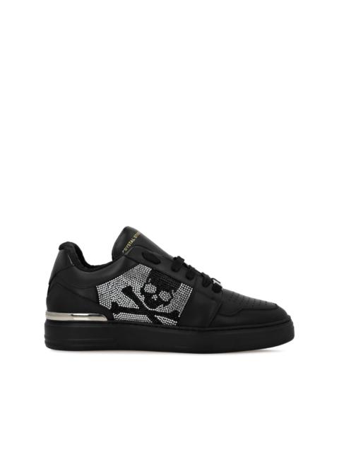 Crystal Lo-Top Leather Sneakers