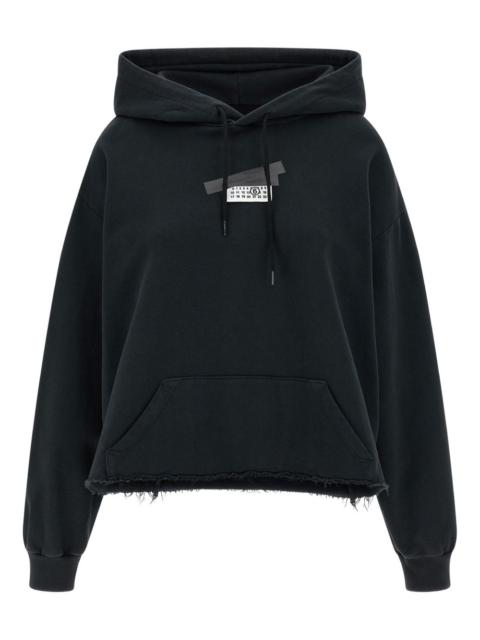 gauze frayed hoodie