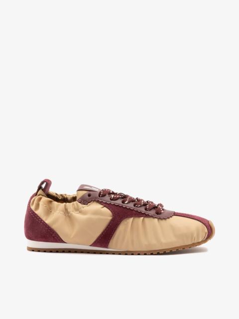 Stella Lite Sneaker Peanut Nylon and Burgundy Suede