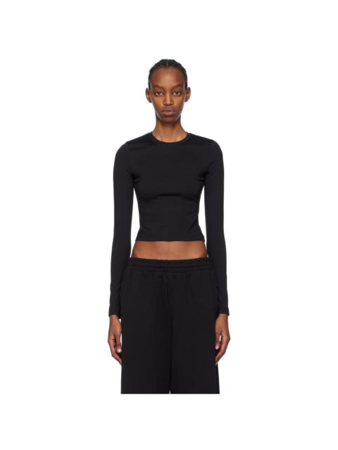 Black Opaque Long Sleeve T-Shirt