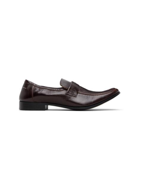 Brown Swing-Toe Leather Loafers