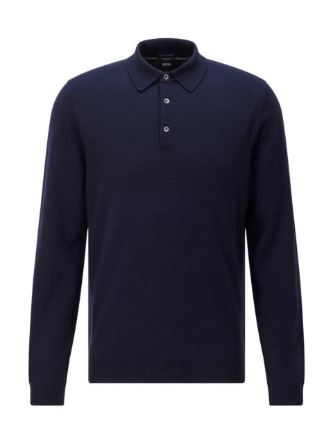 KNIT POLO SWEATER IN VIRGIN WOOL