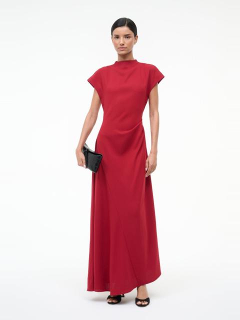 STAUD ZAYA DRESS POMEGRANATE
