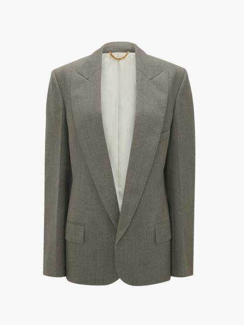 Sculptural Sleeve Jacket In Light Grey Melange