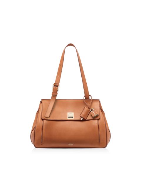 NATURAL LEATHER MEDIUM BESACE