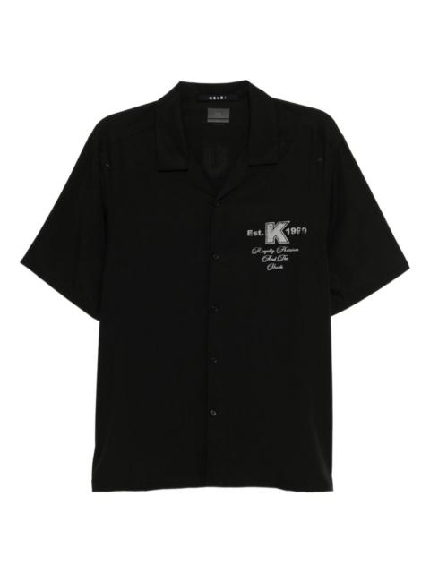 rose-print resort shirt