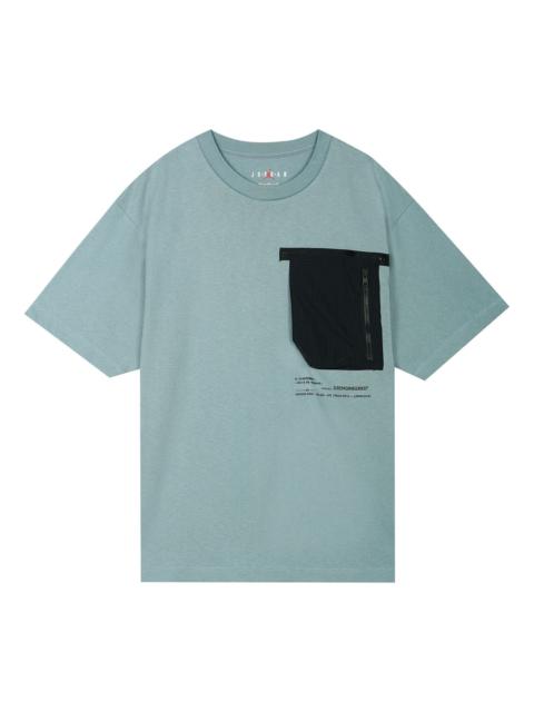 Air Jordan 23 Engineered Colorblock Pocket Round Neck Casual Short Sleeve Gray Black DM1389-041