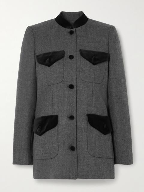 + Net Sustain Raja Velvet-trimmed Wool-tweed Blazer