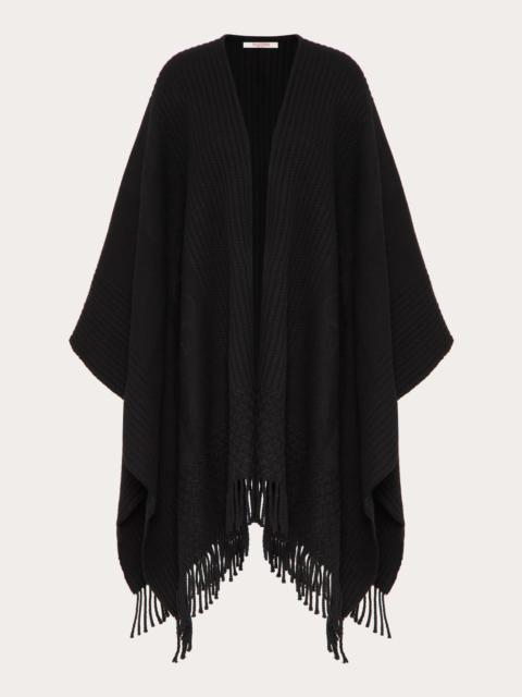 VLOGO SIGNATURE CASHMERE PONCHO