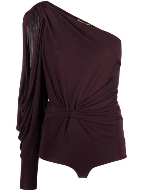 one-shoulder asymmetric bodysuit