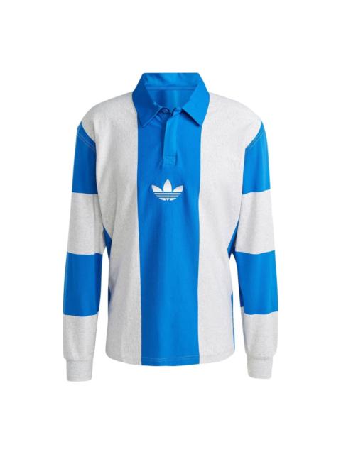 adidas Originals Hack Rugby Long Sleeve Polo Shirts 'Blue White' IM4584