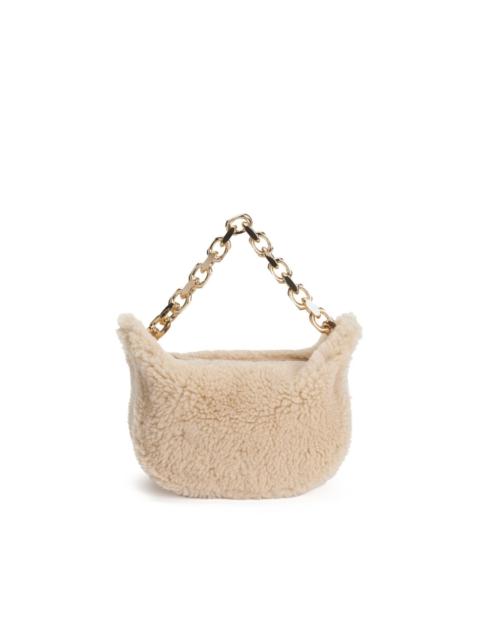 small shearling eyelet bag
