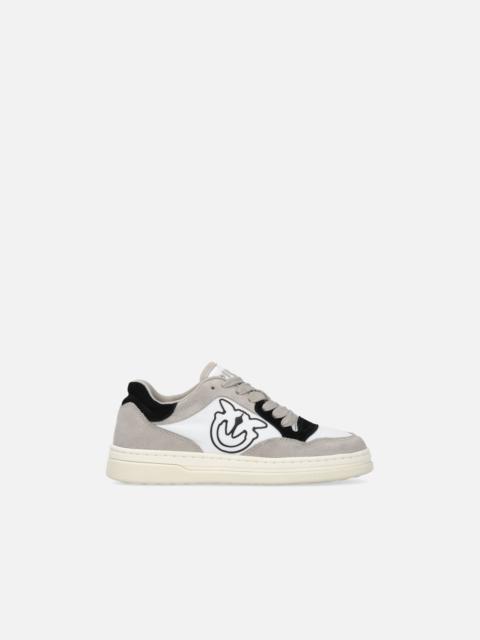 FLAT LEATHER SNEAKERS WITH CONTRASTING LOGO