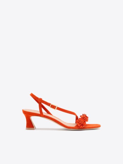 Serra 45 Orange Suede Kitten Heeled Sandals