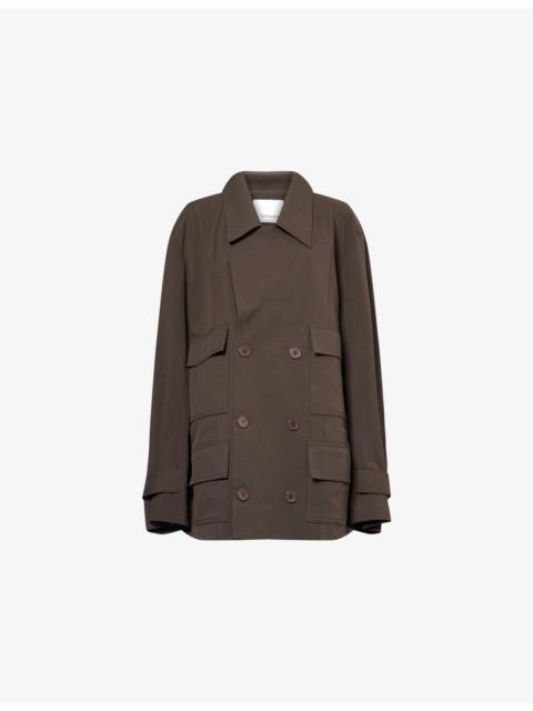 Stanton Trapeze Double-Breasted Stretch-Woven Jacket