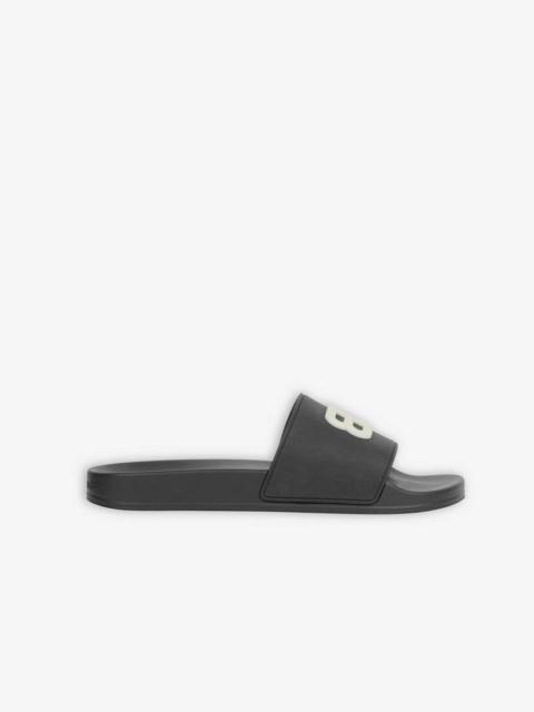 Women's Pool Slide Sandal Glow In The Dark  in Black/white