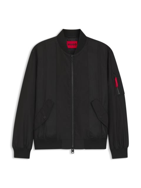 WATER-REPELLENT BOMBER JACKET IN COATED SATIN