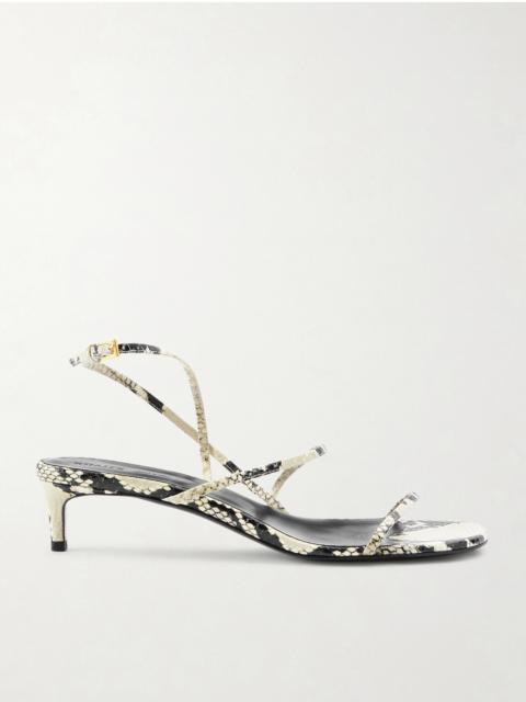 Loop Snake-effect Leather Sandals