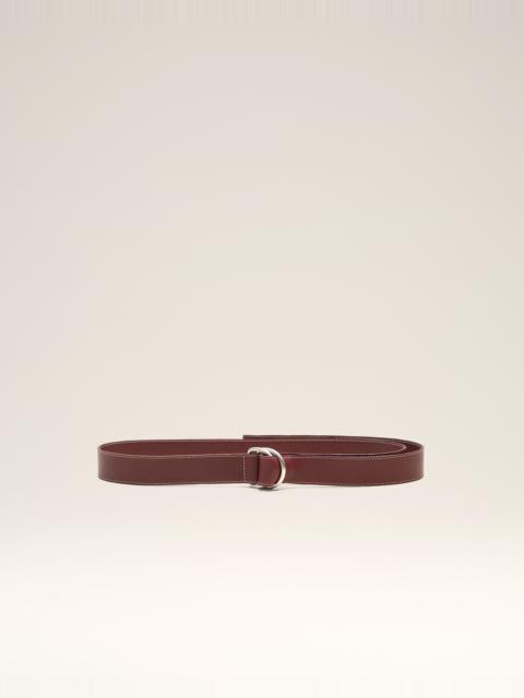 BURGUNDY SUPPLE LEATHER DOUBLE BUCKLE 35MM BELT