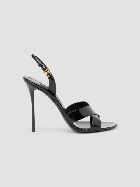 Women's 105MM Leather Slingback Sandals - Nero