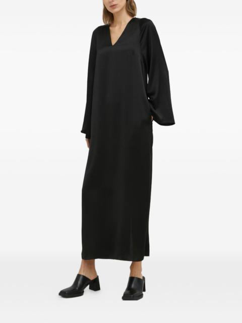 V-neck long-sleeve maxi dress