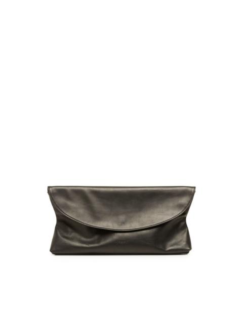 logo-debossed leather clutch bag