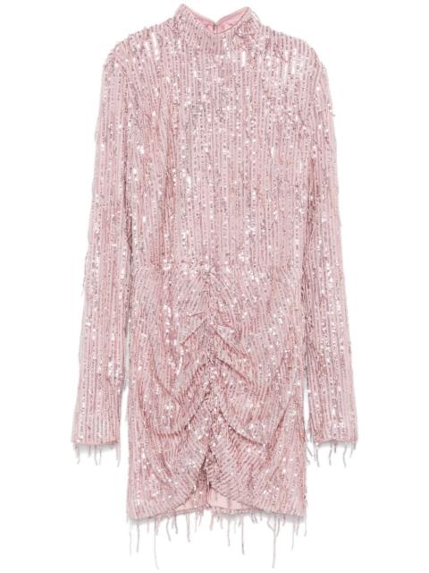 sequinned fringed mini dress