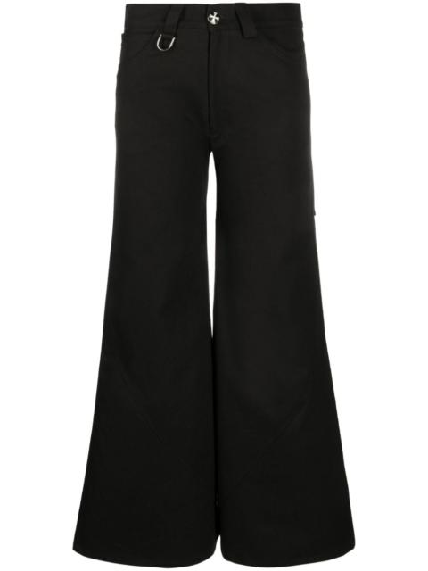 wide-leg cotton trousers