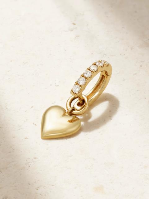 Dangly 14-karat Gold Diamond Single Earring