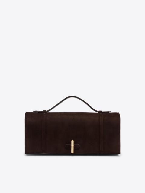 May Dark Brown Suede Clutch Bag