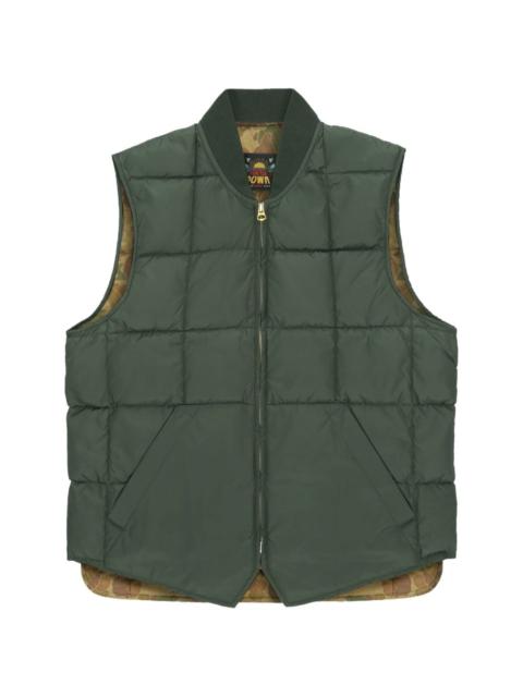 padded camouflage-print gilet