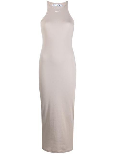 logo print ribbed jersey dress