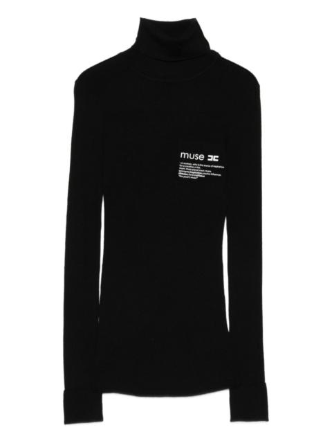 turtleneck logo-motif sweater